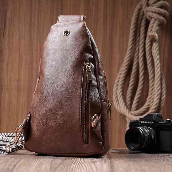 Модна жіноча сумка з однією лямкою через плече з екошкіри Vintage 22760 Коричневий Київ