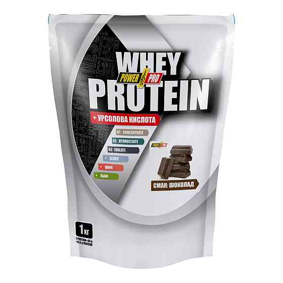 Сывороточный протеин Power Pro Whey Protein +урсоловая кислота 1 кг шоколад Киев