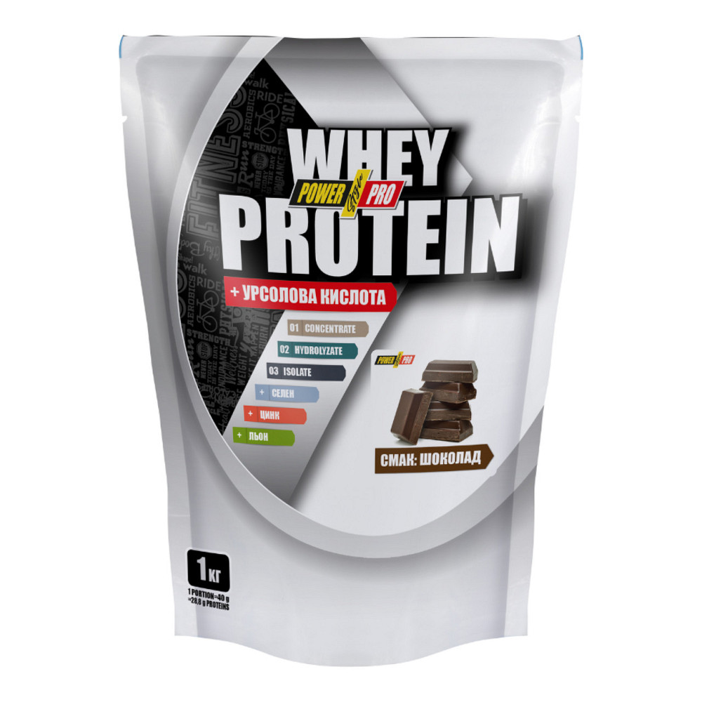 Сывороточный протеин Power Pro Whey Protein +урсоловая кислота 1 кг шоколад Киев - изображение 3