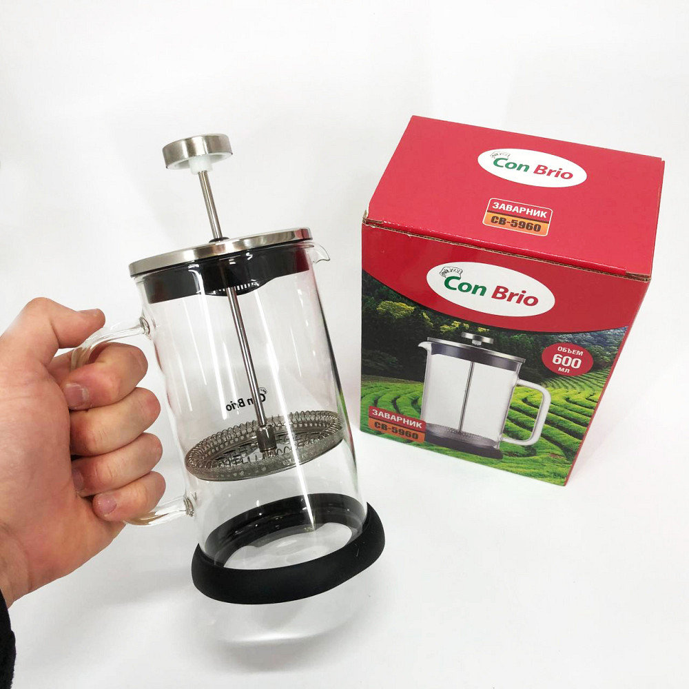 Френч прессы стекло Con Brio СВ-5960 600 мл, Френч-пресс для кухни для сервировки DS-42 Львов - изображение 9