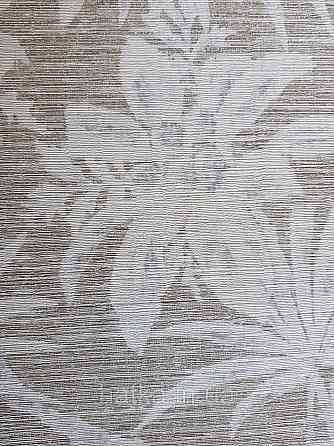 Шпалери флізелінові еко Casadeco Five o'clock 0.53х10 білі квіти, пальми, листя на коричневому під гобелен Київ