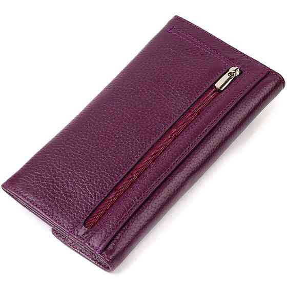 Ультрамодне жіноче портмоне з натуральної шкіри флотар Бузкове (CANPELLINI) Київ