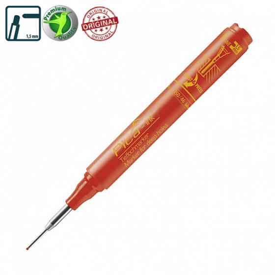 Маркер фірмовий з довгим носиком Pica-Ink Deep Hole Marker, 150/40 червоний Одеса
