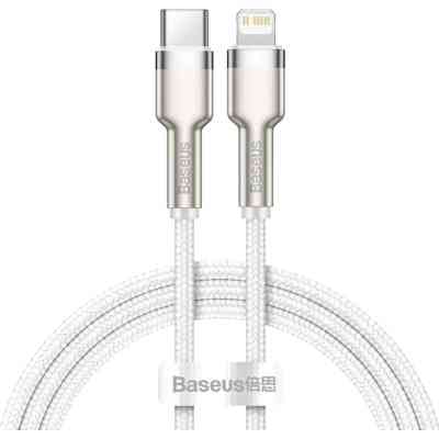 Дата кабель USB-C to Lightning 1.0m Cafule Metal PD 20W white Baseus (CATLJK-A02) Вінниця