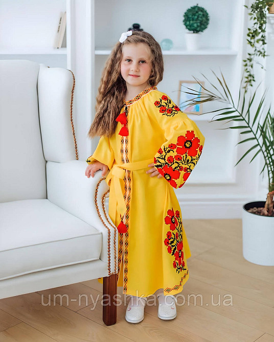Дитяче вишите лляне плаття "Квіти Праги" р.134-164 Кривий Ріг - фото 6