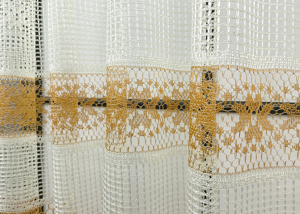 Тюль сітка VR-Textil Juli № 612т Арка на кухню колір молочний з коричневим 250х150 см (53-0262) Київ - фото 4