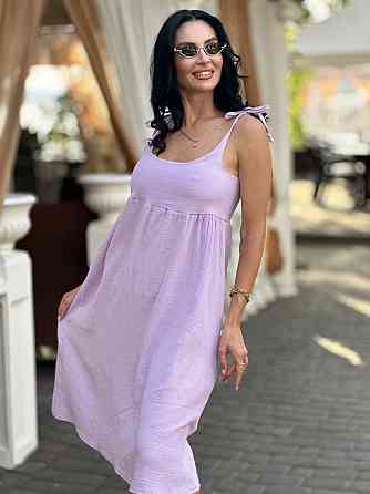 Летнее платье сарафан из муслина на бретельках Caramel Батал Киев