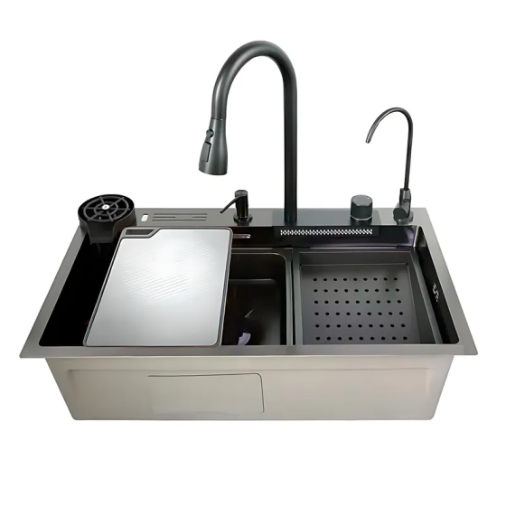 Мийка багатофункціональна Mixxus MH7546-SET-08 Micro Decor Graphite з вбудованим змішувачем з нерж.сталі (MI8455) Харьков