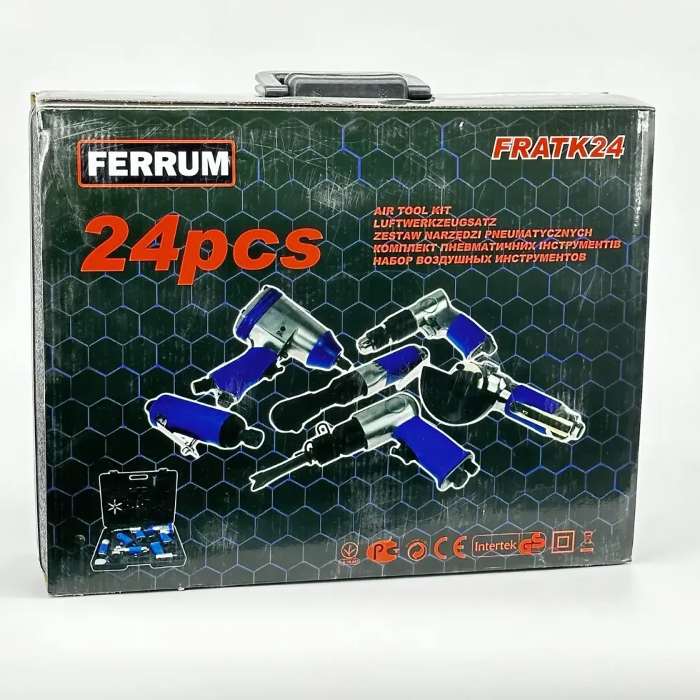 Професійній набір пневмоінструменів  кейсі FERRUM FRATK24 24 ел  Набір пневматичного інструменту Львів - фото 7