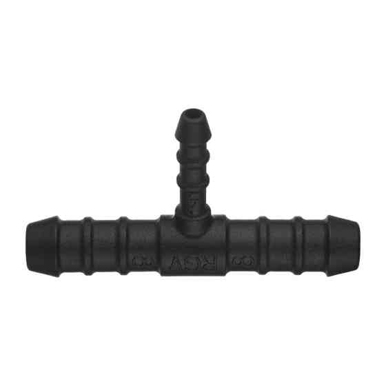 Фітинги, форсунки омивача, Фітинг (з'єднувач трубок) T-подібний, Чорний, Пластик, Розміри (мм): D-8 D1-18 Київ