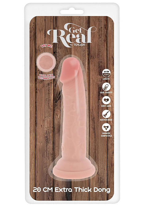 Фалоімітатор реалістичний на присосці TOY JOY Deluxe Dual Density, 20 × 5 см Sex Aura Київ - фото 1