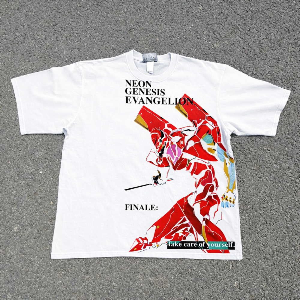Футболка для хлопчика з принтом аніме Неон Генезис Євангеліон Ева Уніт оверсайз (зріст від 165 до 180) Білий Дніпро - фото 1