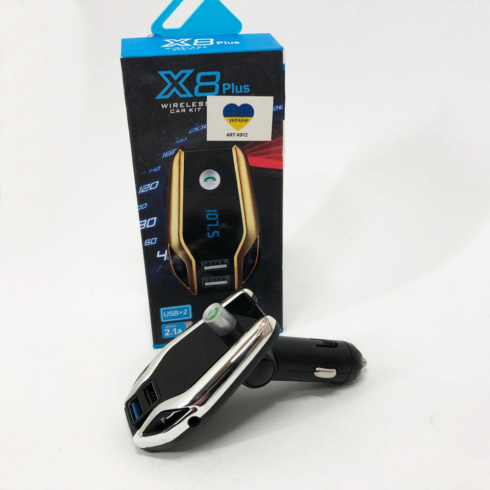 Автомобільний FM-трансмітер з підтримкою Bluetooth X8 plus, Пристрій для відтворення аудіо в автомобілі VH-34 Львів - фото 1