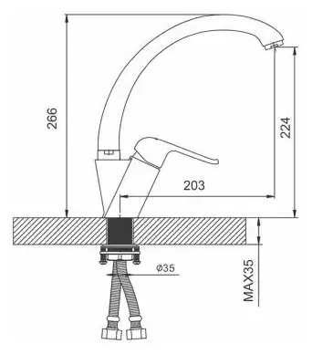 Змішувач для кухні GAPPO G4150-8 з хром Київ