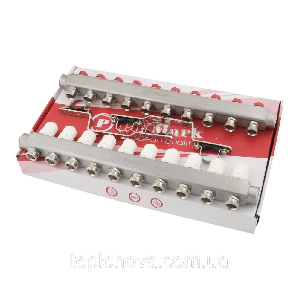 Коллектор нержавейка на 10 пар выходов  