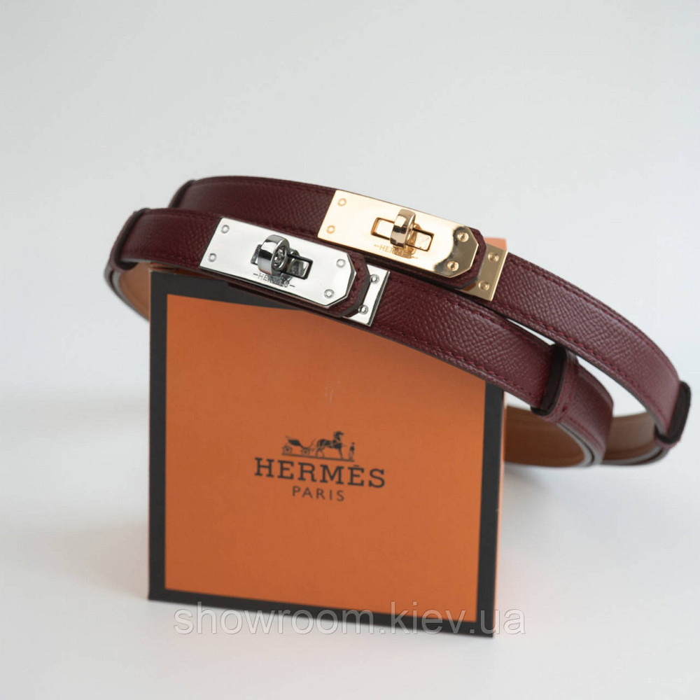 Жіночий ремінь шкіряний Hermes Гермес (280-1) бордовий Київ - фото 5