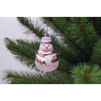 Ялинкова іграшка Chomik Сніговик 2 шт 8 см білий з рожевим (5900779839243) Вінниця - фото 4
