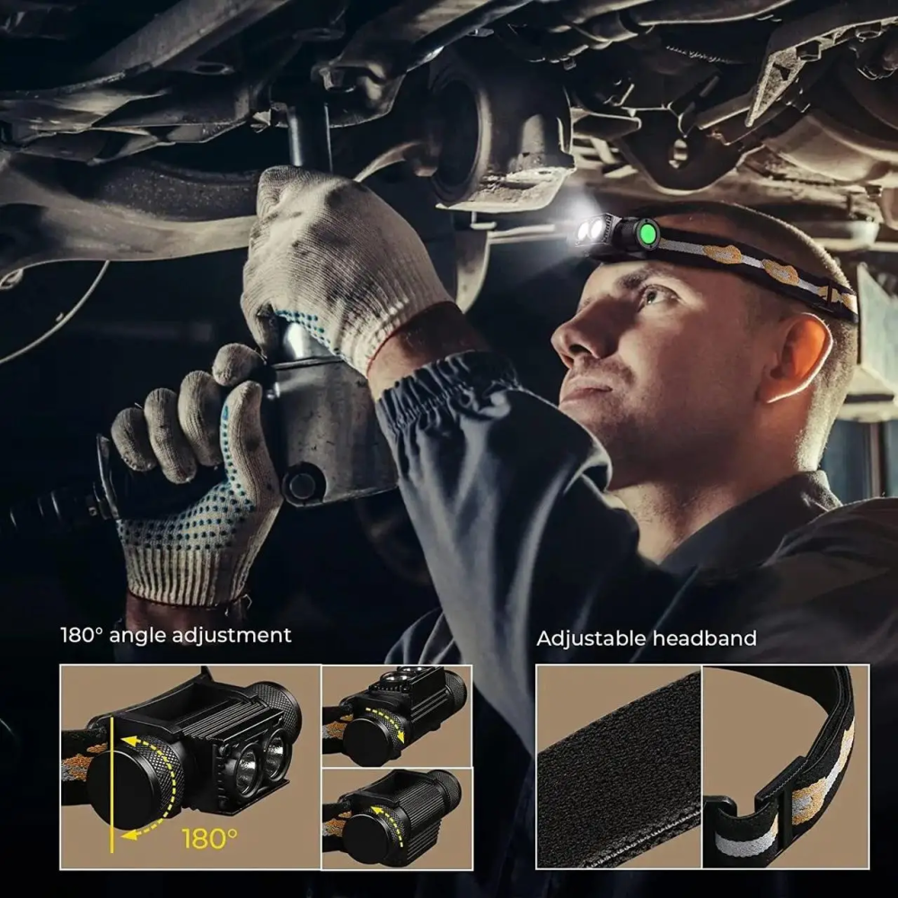 Налобний ліхтар Sololandor (біле + червоне світло) с акумулятором 3400мАч Вінниця - фото 10