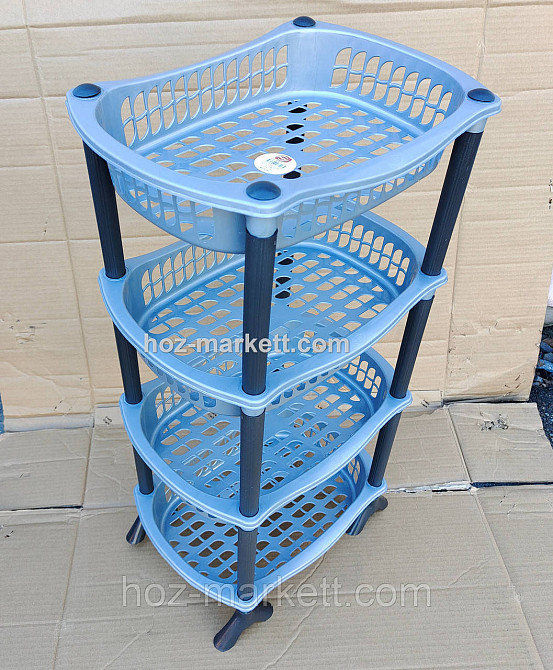 Полиця етажерка пластикова для ванної та кухні сіра Харків - фото 6