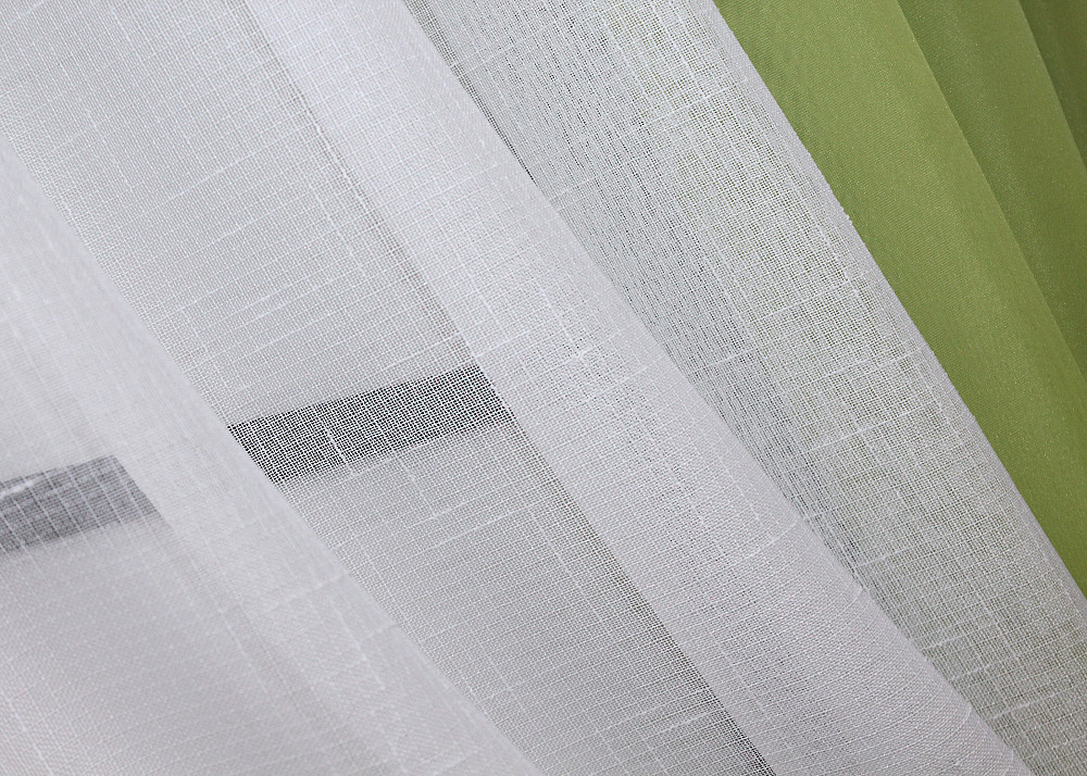 Кухонні шторки VR-Textil № 083к з підв'язками Оливковий з білим 280х170 см (52-0913) Київ - фото 5