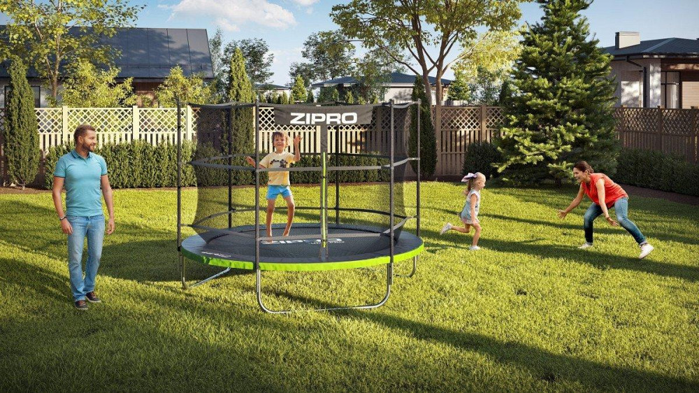 Батут Zipro Jump Pro с внутренней сеткой 8 футов 252 см Черный Киев - изображение 2