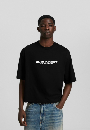 Кроп-футболка Макс Корж «Bucharest 23.05.2026» концертний мерч L Чернівці