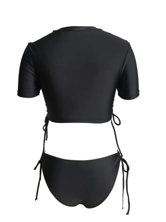 Купальник женский раздельный футболка трусы Черный M Харьков