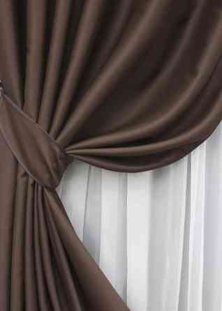 Комплект готових штор VR-Textil Bagema Rvs № 1243ш Коричневий 100х270 см 2 шт (33-0075) Київ