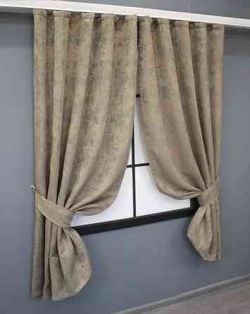 Комплект коротких штор VR-Textil Жаккард Sultan XO № 1683ш Капучино 130х170 см 2 шт (35-0328) Киев