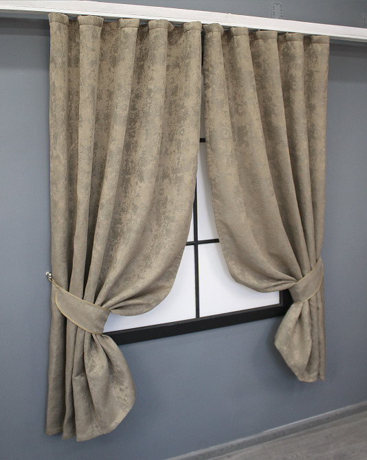 Комплект коротких штор VR-Textil Жаккард Sultan XO № 1683ш Капучино 130х170 см 2 шт (35-0328) Киев - изображение 2