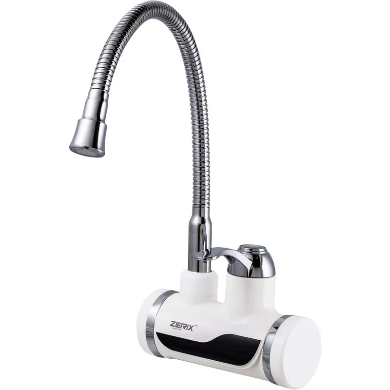 Водонагрівач НАСТІННИЙ 3,3 kW проточний, з індикатором температури, рефлекторний вилив ZERIX ELW02-EFW (ZX2774) Київ - фото 1