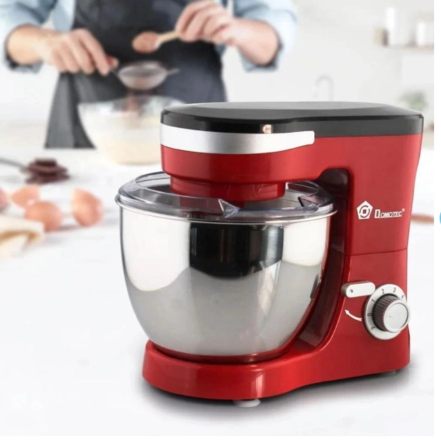 Планетарний міксер Domotec MS-1368 1500W з чашею 4 л, тістоміс, 6 швидкостей, Червоний, модель 7041 Одеса - фото 6