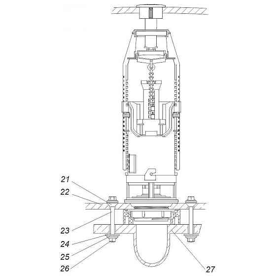 Комплект арматури для зливного бачка з боковою подачею води 1/2″ та двома режимами зливу АБк2-01 Киев