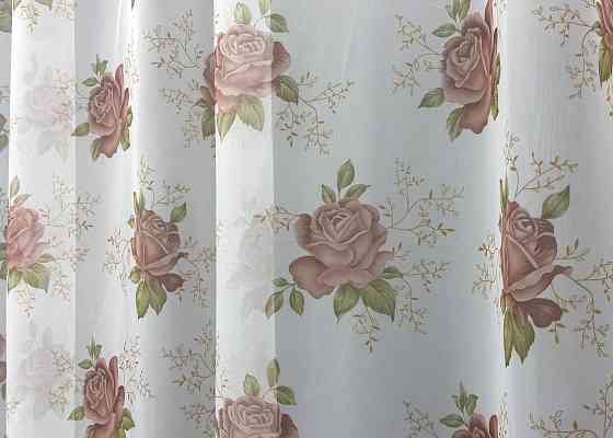 Тюль шифоновая с принтом цвет белый с пудровым 1808т Киев