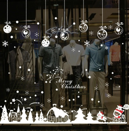 Наклейки на вікна новорічні 60 на 90 см білий Київ - фото 1