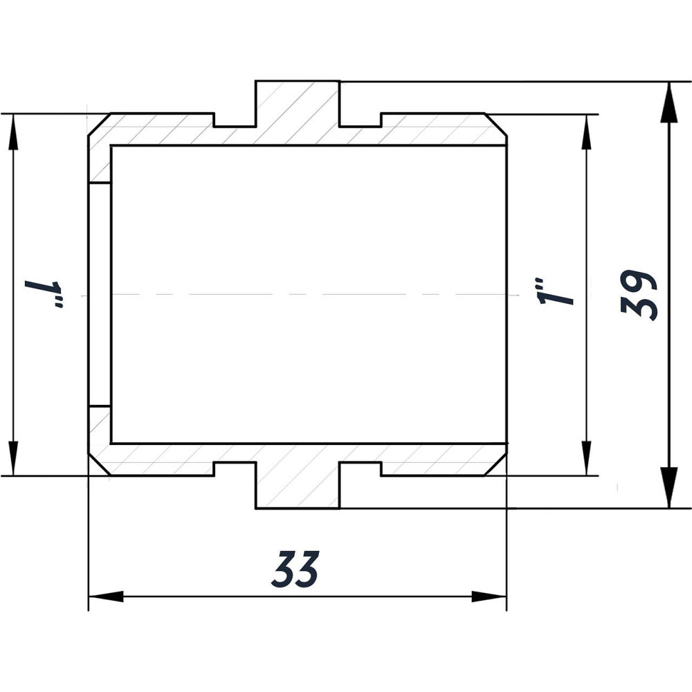 Ніпель 1″ЗЗ нікельований під прокладку NN552G OPTIMUM (000030786) Київ - фото 3