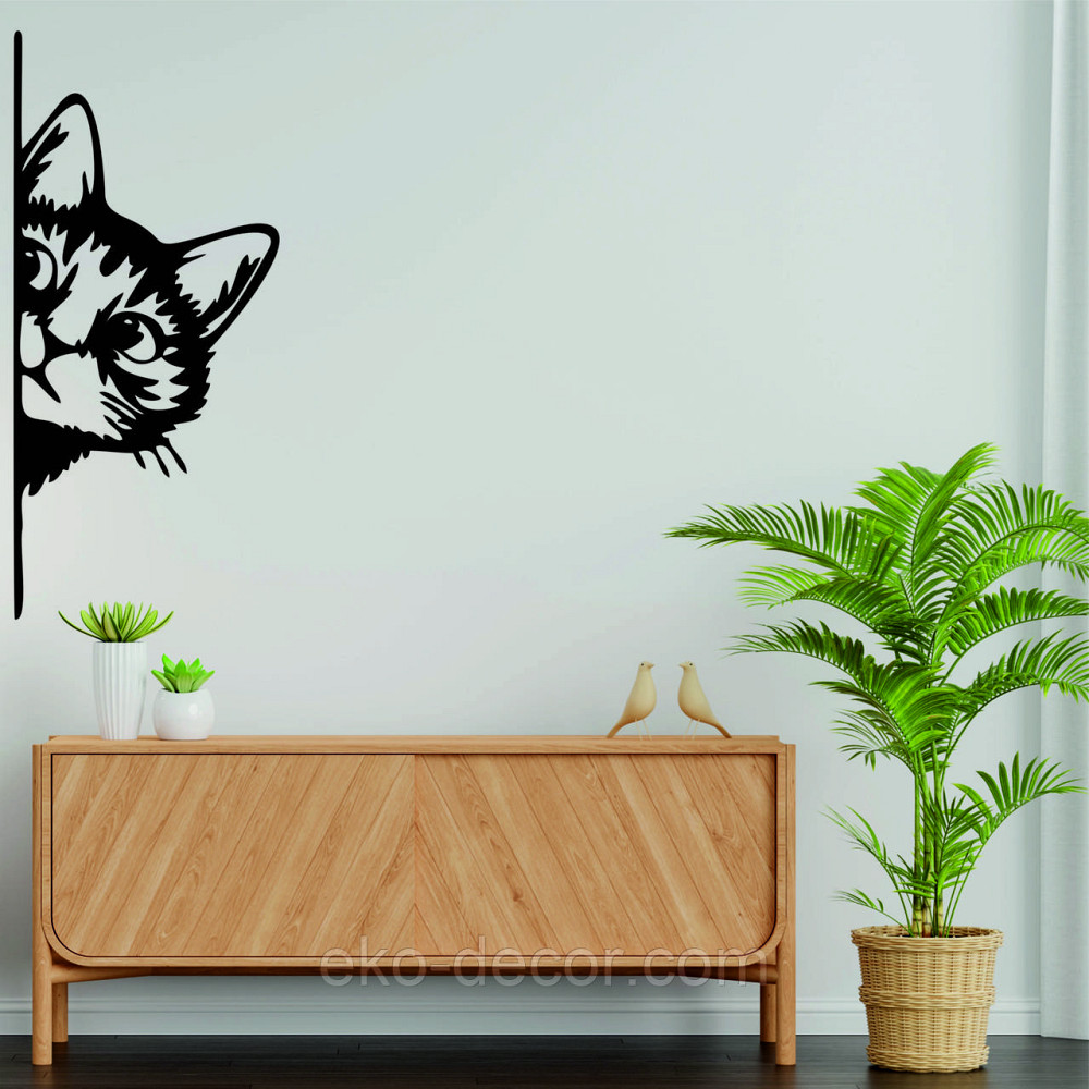 Декоративне настінне 3D Панно «Кіт» Декор на стіну з об'ємом (ціна за 1 шт) Київ - фото 1