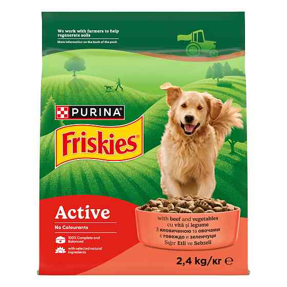 Сухий корм FRISKIES Active (Активний) для дорослих собак з підвищеною активністю, з яловичиною та овочами, 2.4 кг Київ