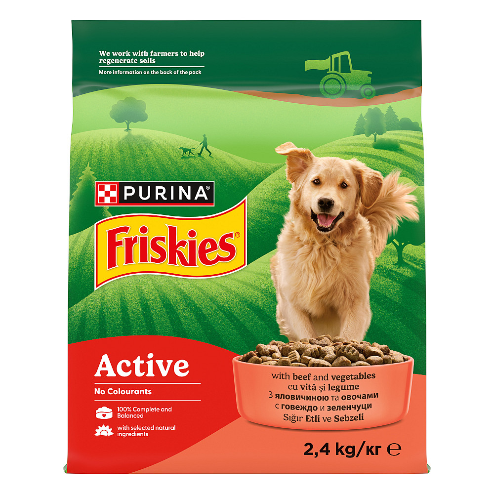 Сухой корм FRISKIES Active (Активный) для взрослых собак с повышенной активностью, с говядиной, 2.4 кг Киев - изображение 2