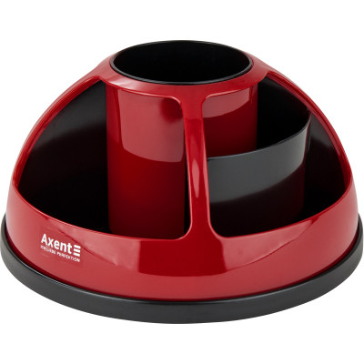 Настільний набір Axent підставка-органайзер Duoton кругла 17х10х17 см Пластикова червона (2204-04-A) Вінниця - фото 1