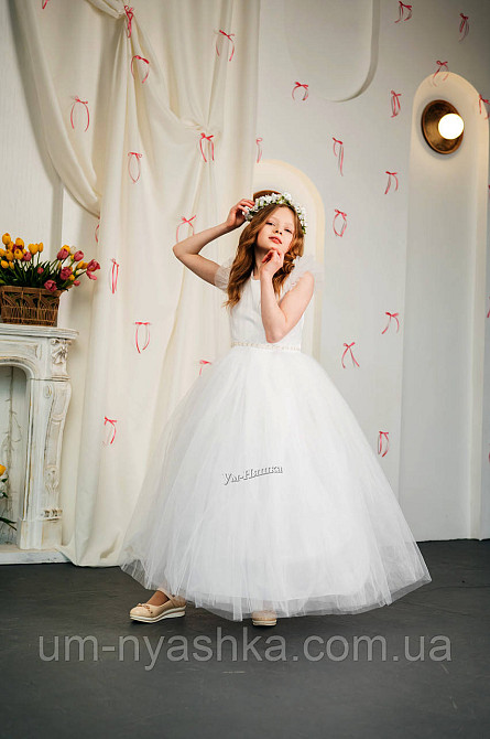 Пудровое нарядное платье 134-146 Кривой Рог - изображение 4