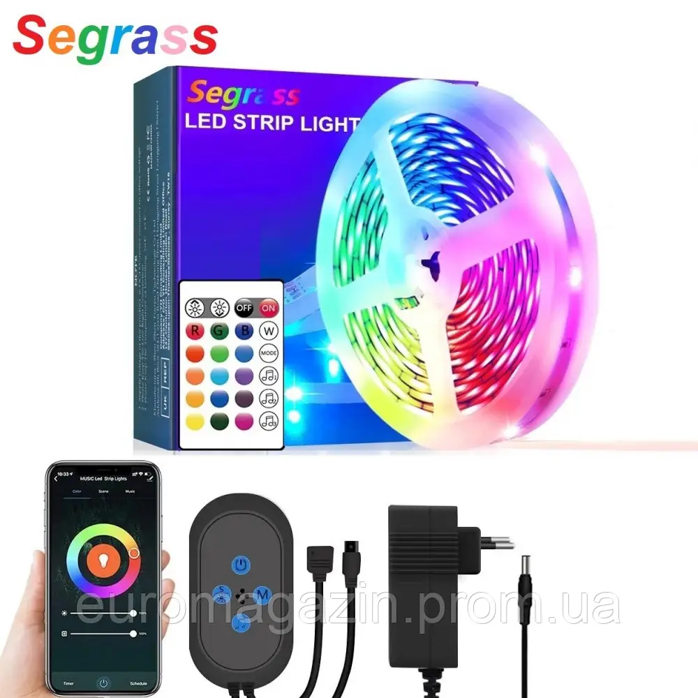 Світлодіодна Стрічка Segrass 10M 5050SMD WiFi Smart З Пультом Управління Луцьк - фото 1