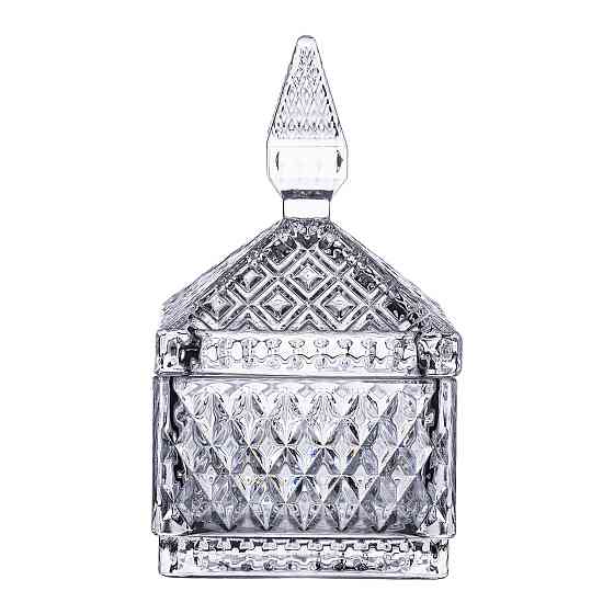 Yiwu Цукерниця скляна з кришкою 8.5х8.5х15 см квадратна HP-YH-41 Київ