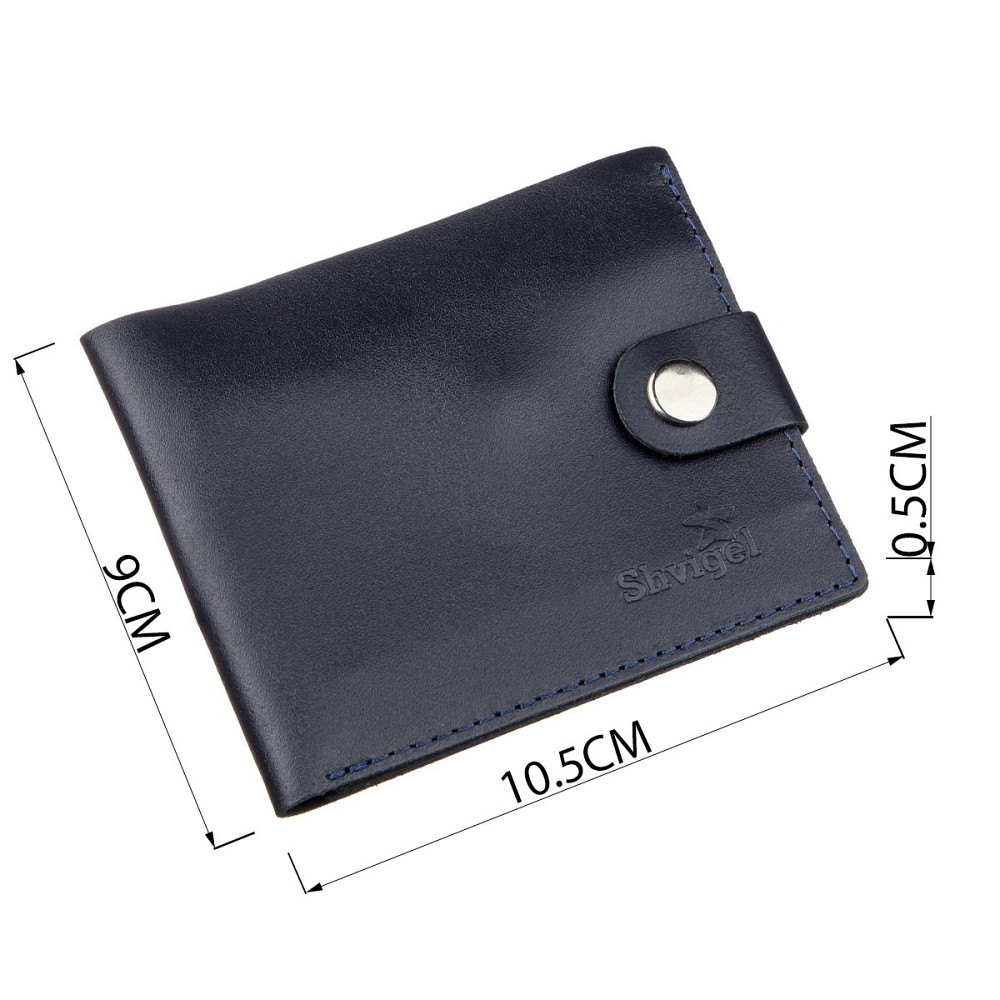 Портмоне мужское с монетницей кожаное SHVIGEL 16212 Синее Киев - изображение 3