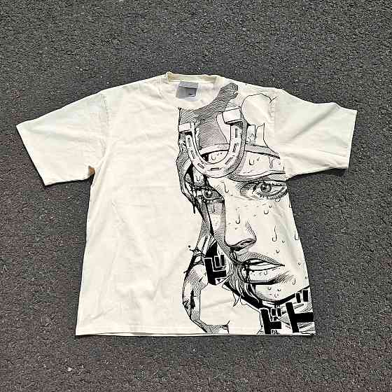 Футболка чоловіча з принтом аніме Аніме Джоджо Стеел Балл манга оверсайз (S/M/L) Черний Дніпро