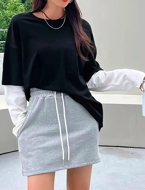 Універсальний унісекс лонгслів оверсайз крою з ефектом двох шарів двонитка Одеса - фото 5