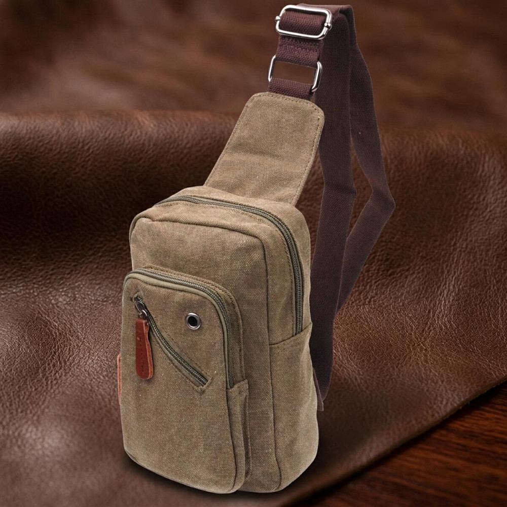 Сумка чоловіча через плече із щільного текстилю 21231 Vintage Оливкова Київ - фото 10