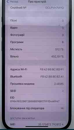 Айфон iPhone 15 512Gb. Black Neverlock 100% Київ