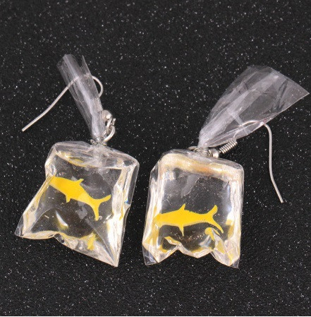 Серьги для детей Рыбки 46 на 22 мм желтый Киев - изображение 2