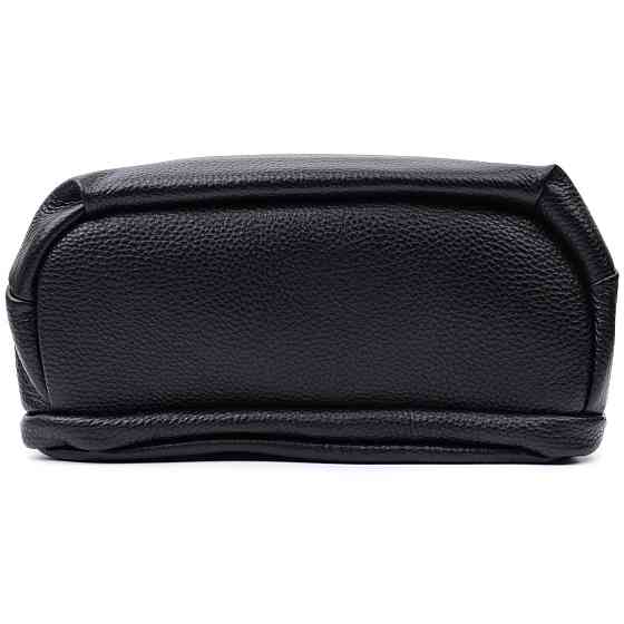 Сумка на два відділення з натуральної шкіри Чорна (Vintage) Київ